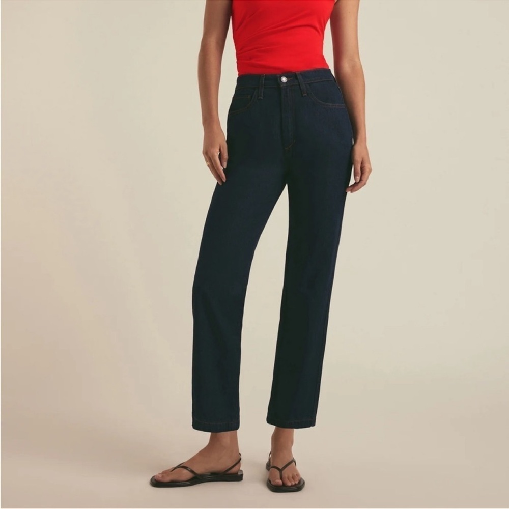 NWT Favorite Daughter Valentina Tower Straight-leg Jeans Blue 26
